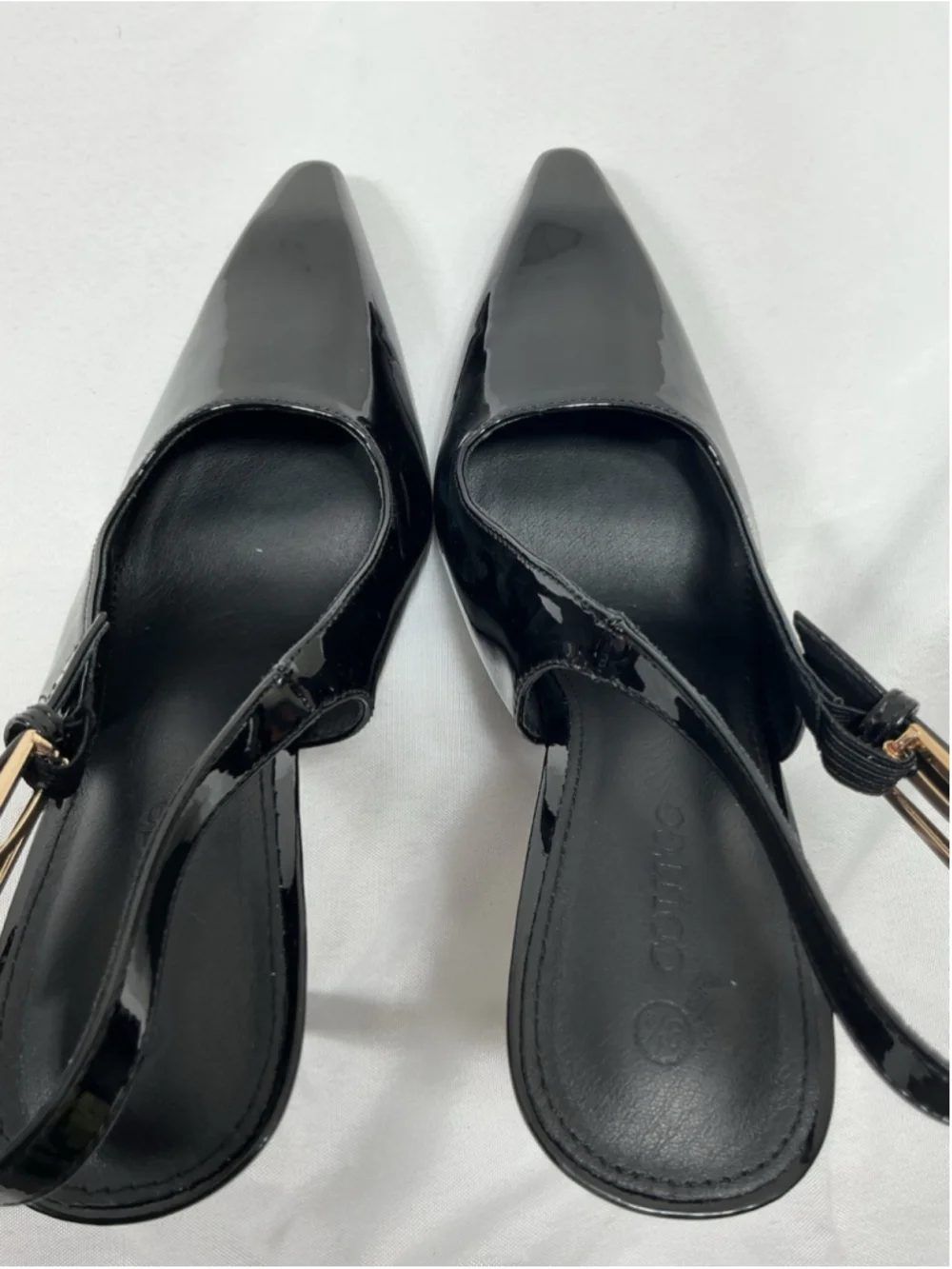 Womans New Coutgo Sling Back Pumps Black Size 9.5 Stiletto Heel